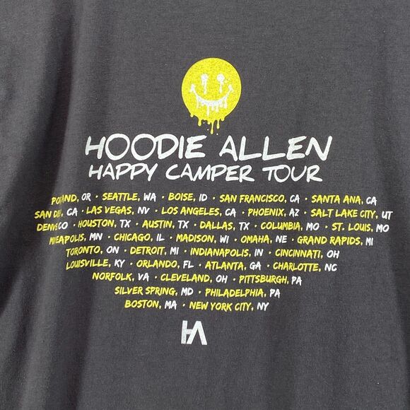 HOODIE ALLEN Shirt Adult S HAPPY CAMPER TOUR Concert Merch Autographed Cotton - Picture 8 of 14